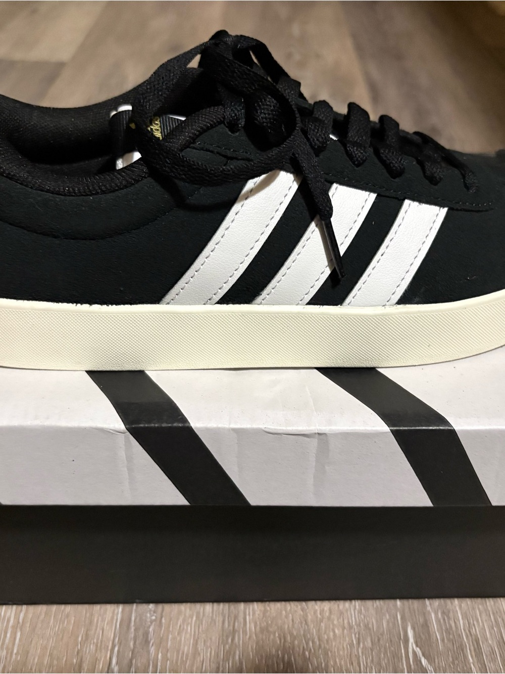 adidas Black Sneakers with White Three Stripes